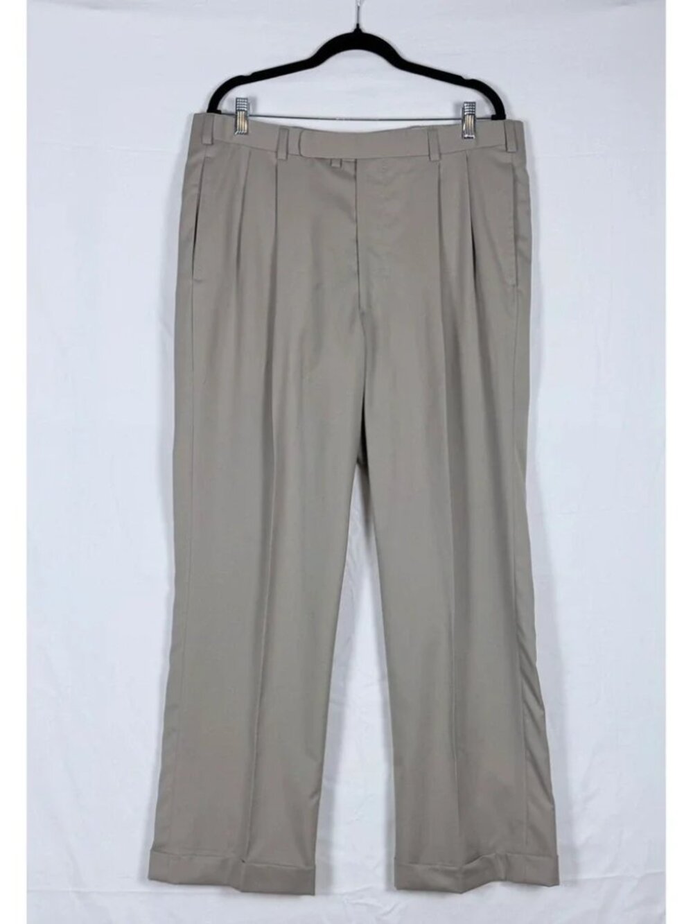 Oxxford Clothes Mens Dress Pants 36x29 Gray Tan Trousers Bespoke Professional